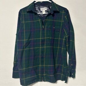 Pendleton Casual Plaid Shirt With Zipper Size Medium